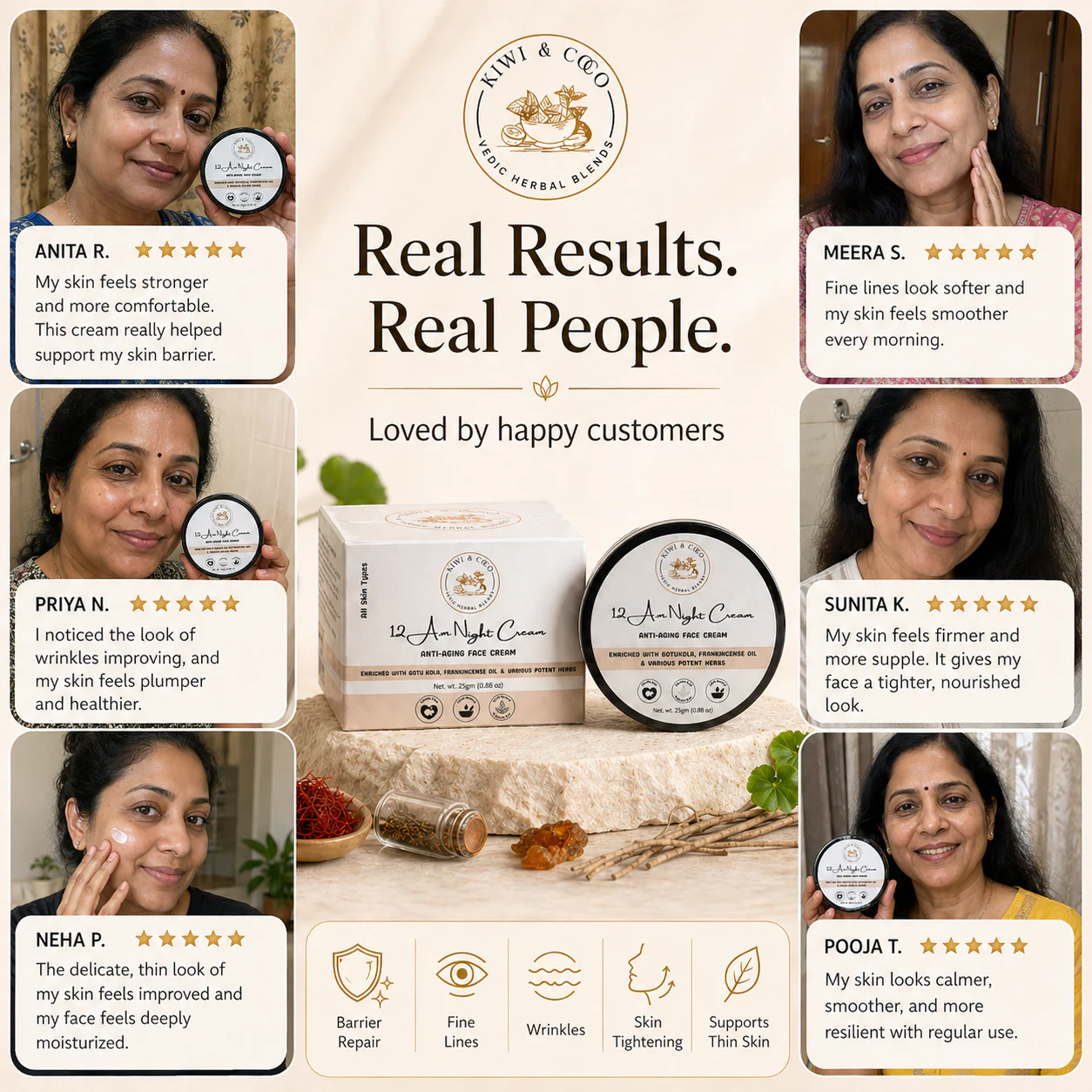 12 A.M Night Face Cream - Anti Aging Cream | All Skin Types thumbnail 8