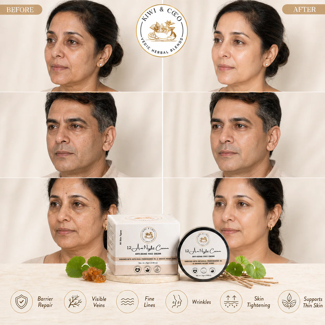 12 A.M Night Face Cream - Anti Aging Cream | All Skin Types thumbnail 2